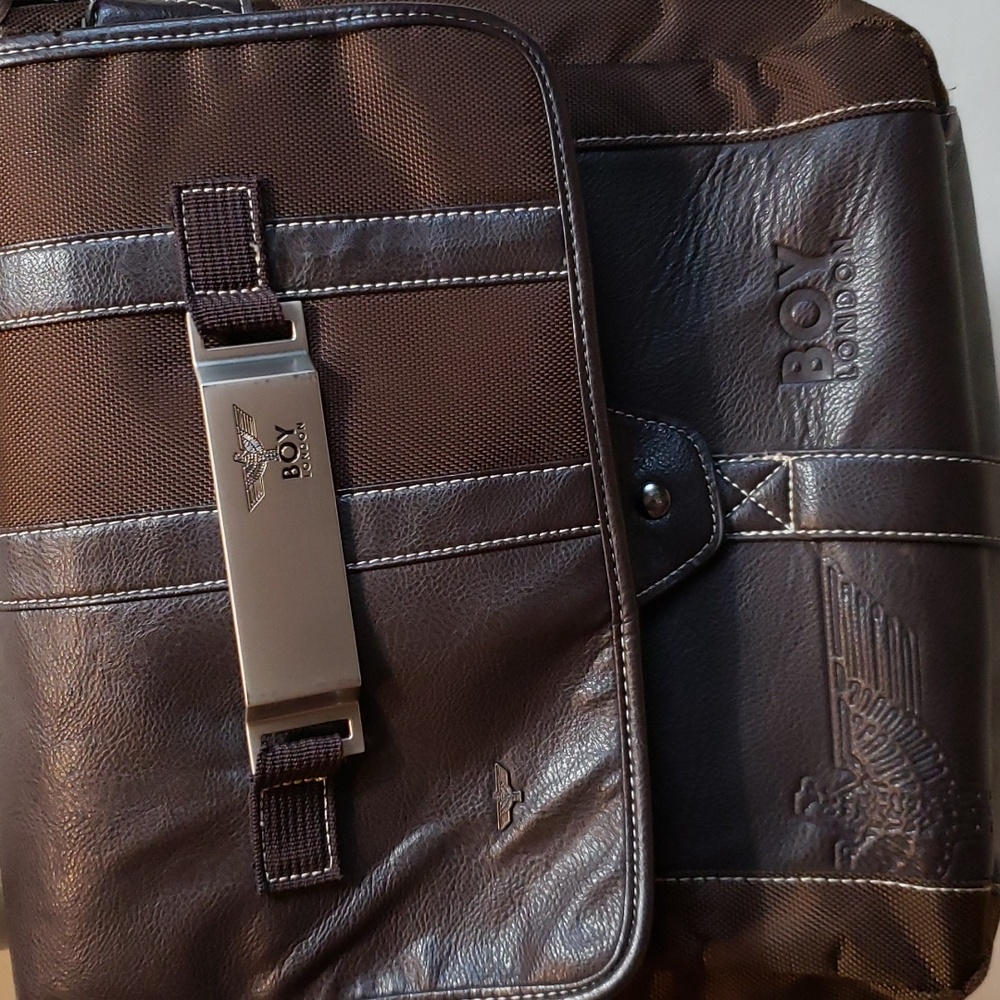 BOY LONDON Messenger Bag Faux Leather and Cordura - Picture 3 of 16